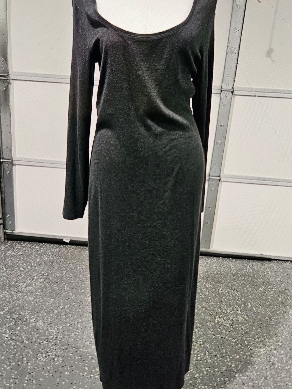 Victoria's Secret Black Long-Sleeve Scoop Neck Maxi Dress